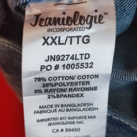 Jeaniologie jean jacket classic style regular blue women's plus size XXL - Picture 5 of 6